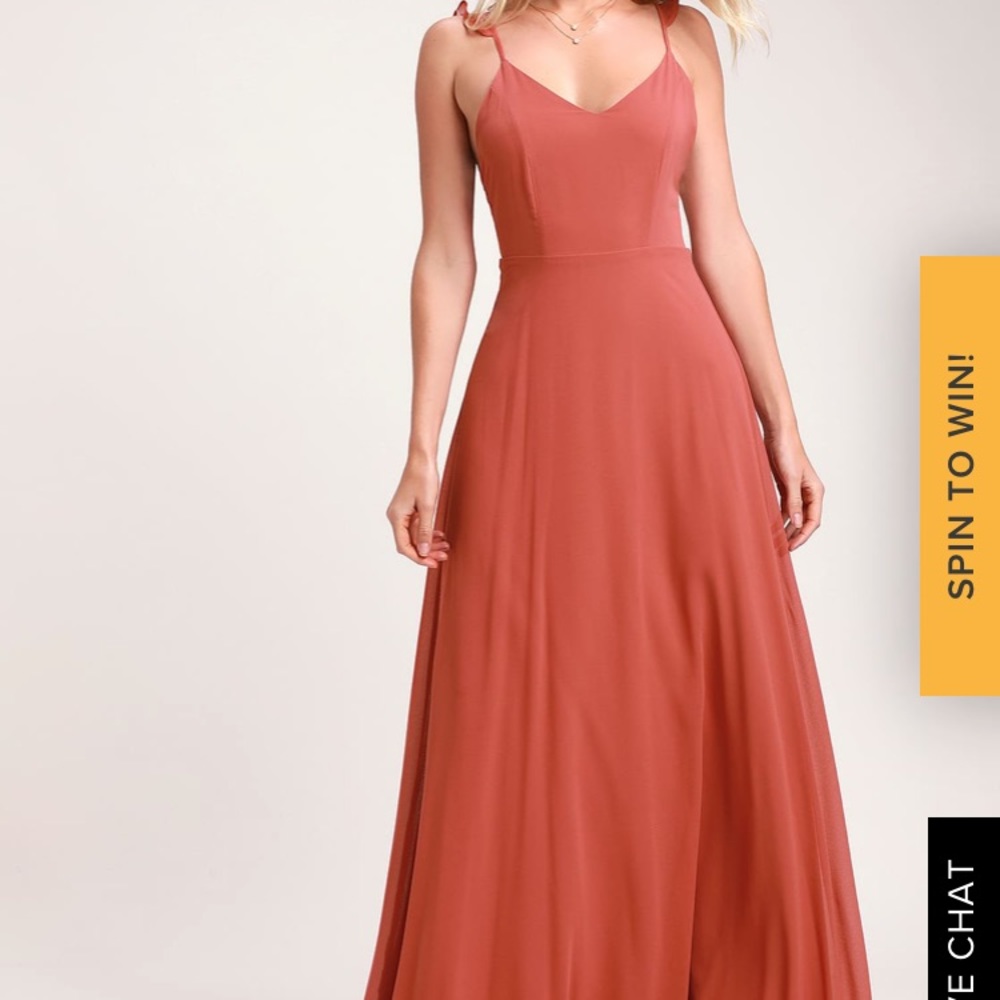 Lulus Meteoric Rise Rusty Rose Maxi Dress